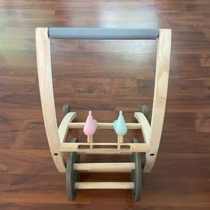 Eco friendly and wooden walker, baby gym and rattle bundle